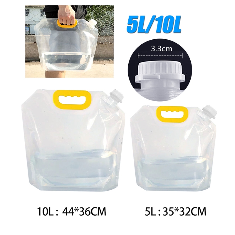 ถุงน้ำ ถุงน้ำพับได้ ถุงน้ำฉุกเฉิน 5ลิตร / 10ลิตร ใช้ซ้ำได้ ถุงแกลอน มีหูหิ้ว มีฝา ถุงเก็บธัญพืช