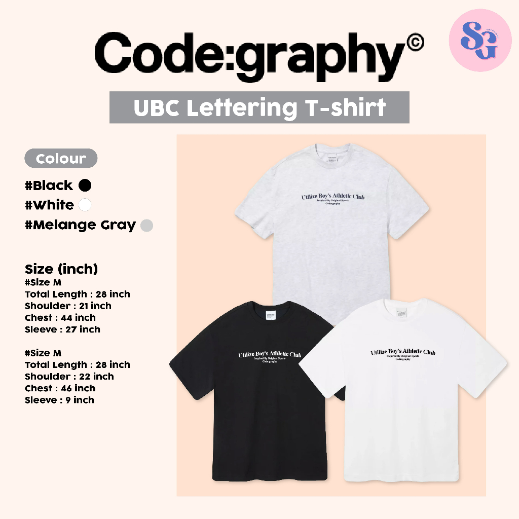(พร้อมส่ง) เสื้อยืดโอเวอร์ไซส์ Code:Graphy - UBC Lettering T-shirt