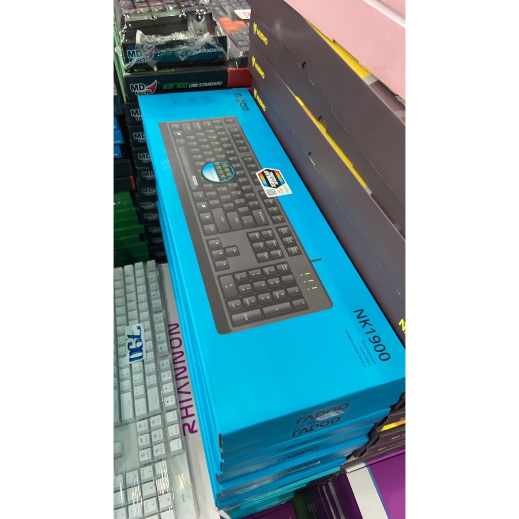 ส่งจากไทย KEYBOARD RAPOO NK1900 คีย์บอร์ด USB มีสาย พร้อมส่ง