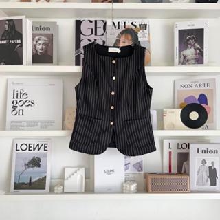 Lawyer Closet | [927778]  เสื้อกั๊กลายทาง ดีไซน์คลาสสิก เรีย…