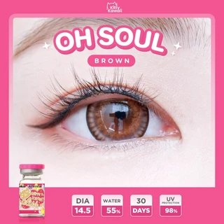คอนแทคเลนส์🌈Oh Soul🌈 Brown / Gray (Kitty Kawaii) ขนาดบิ๊กอาย💖 ลายฮิต TikTok