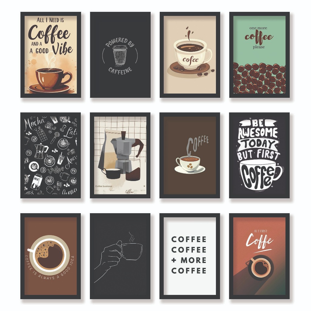 [รหัสCOF] กรอบรูปแต่งห้อง (ลายCoffee2) กรอบรูปมินิมอล แขวนและตั้งโต๊ะได้ หรือสำหรับใช้เป็นพร็อพถ่ายรูป