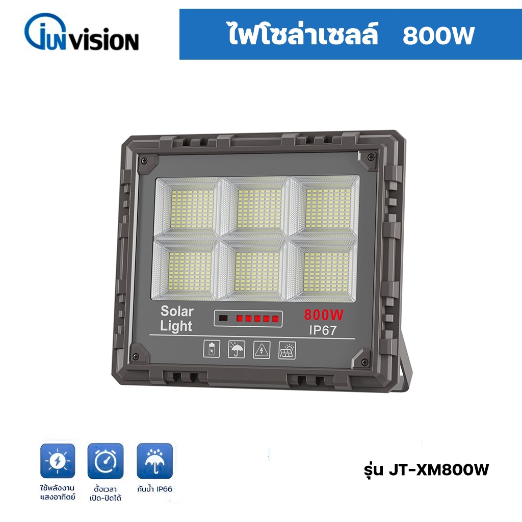 Junanvision Solar 800W Star Vein Solar Flood Lightไฟโซลาร์เซล 800วัตต์รุ่น JT-XM-800W กันน้ำIP66