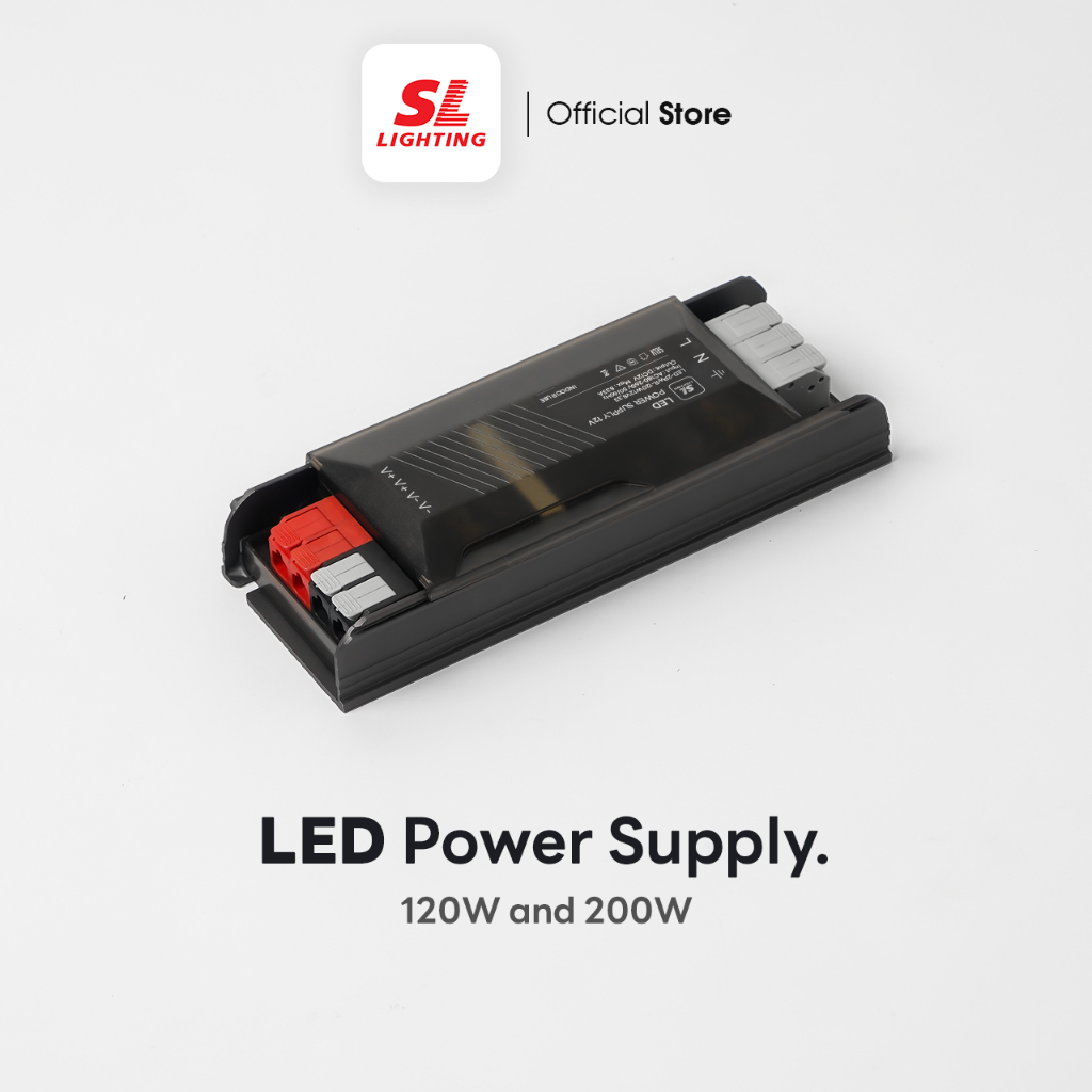 SL LIGHTING | LED Power Supply หม้อแปลงไฟเส้น,ไฟริ้บบิ้น,ไฟหลืบ 12V และ 24V - 120W, 200W, 300W