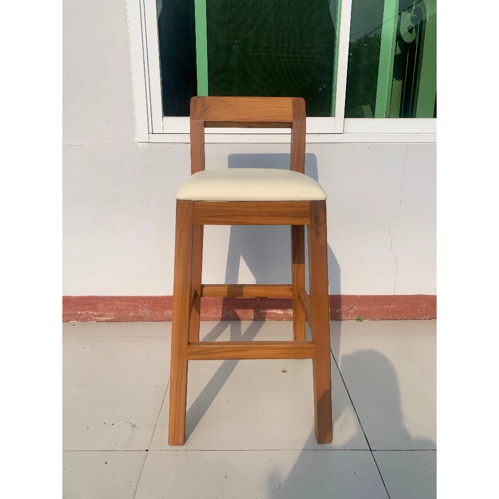 เก้าอี้บาร์ไม้สัก ขนาด 40x40x95 ซม. พร้อมเบาะ รุ่น TE078 thumbnail 5