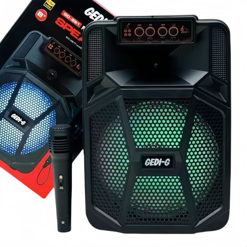 สินค้าเข้าใหม่ล่าสุด ลำโพงบลูทูธไร้สาย รุ่น GD-891 ขนาดดอกลำโพง 8 นิ้ว เสียงดีมีไฟ ขนาดพกพา สินค้าพร้อมส่ง