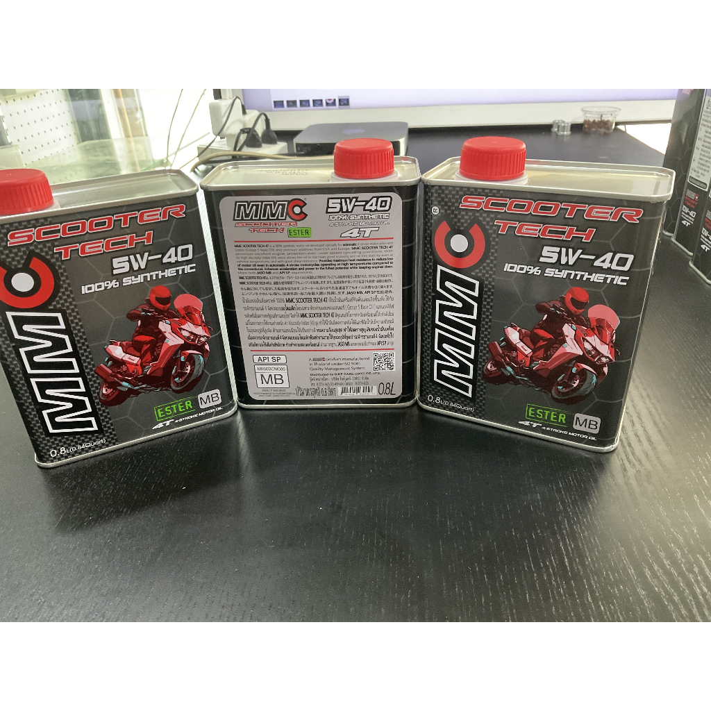 น้ำมันเครื่องสังเคราะห์100% MMC Scooter tech 5W-40 ขนาด 0.8 ลิตร