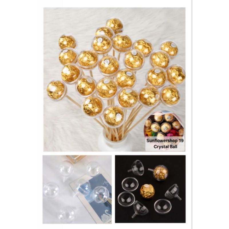 💐 Crystal ball (สินค้าพร้อมส่ง) อะคริลิคใส #ที่ใส่เฟอเรโร่#ช่อเฟอเรโร่#เกรดใส่อาหาร
