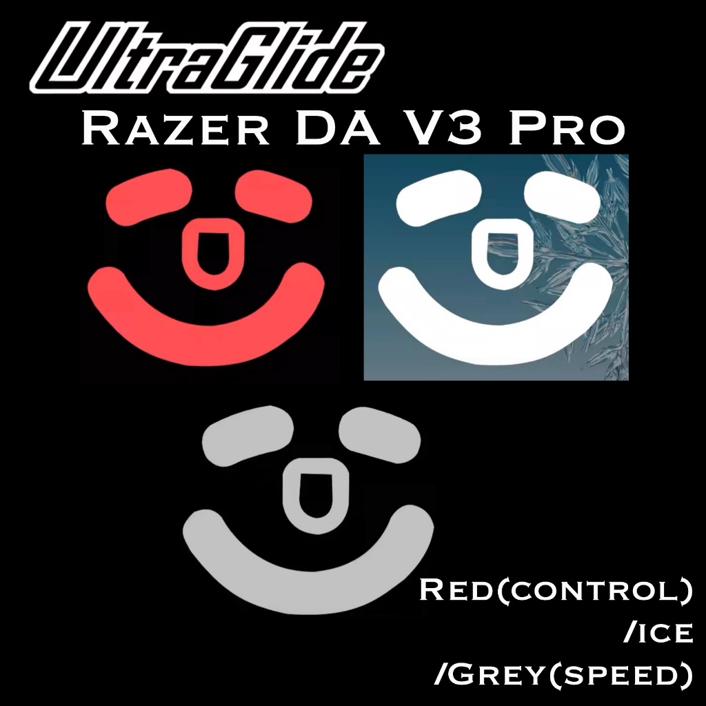 ฟีทเมาส์ Ultraglide สำหรับ Razer Deathadder V3 Pro - Red/Gray(RS2)/ICE [Ultraglide Mouse Skates]