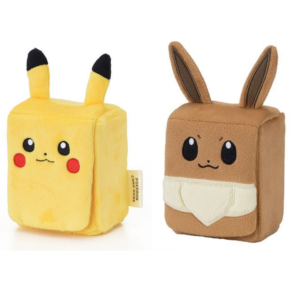 Pokemon TCG : กล่องใส่การ์ดโปเกมอน Pokémon Plush Deck Case Pikachu Eevee พิคาชู อีวุย Card Game ของแท้ญี่ปุ่น หายาก