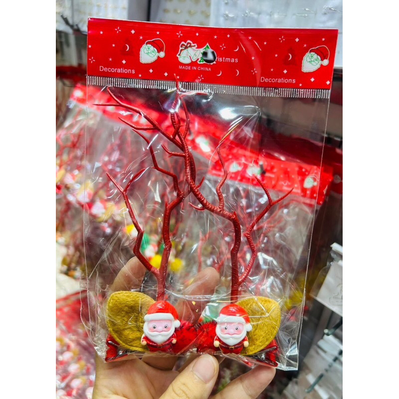 สินค้ามาใหม่ กิ๊ฟเขาเรนเดียร์เขายาว20บาทมาใหม่ คริสมาสต์ คู่ละ15บาท กิ๊ฟน่ารักธีม คริสมาสต์ ยกแพค12คู่(24ชิ้น)คละลาย