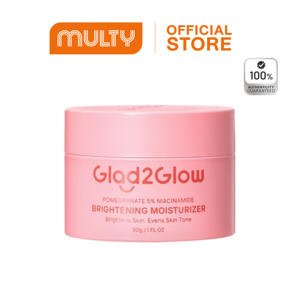 Glad2Glow Pomegranate 5%Niacinamide Brightening Moisturizer 30g.