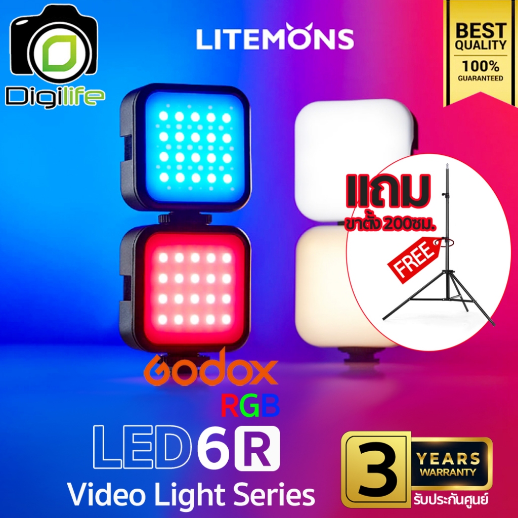 Godox LED 6R RGB - Litemons 6W 3200K-6500K 1800mAh - รับประกันศูนย์ Godox Thailand 3ปี