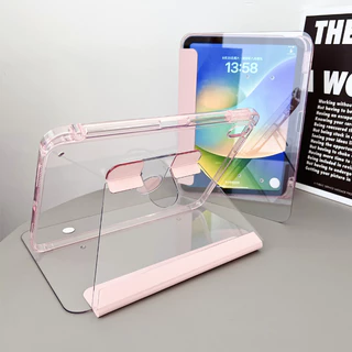 mini7 Crystal Glass Case for ipad gen11 เคสไอแพด gen7/8/910.2 air11 10.9 pro11 2020/air8 2024 gen10 เคสอะคริลิคฝาขุ่น