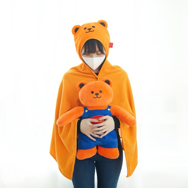 🔥🇰🇷 พร้อมส่ง ผ้าห่มมีฮู้ด Wiggle Wiggle Hooded Blanket