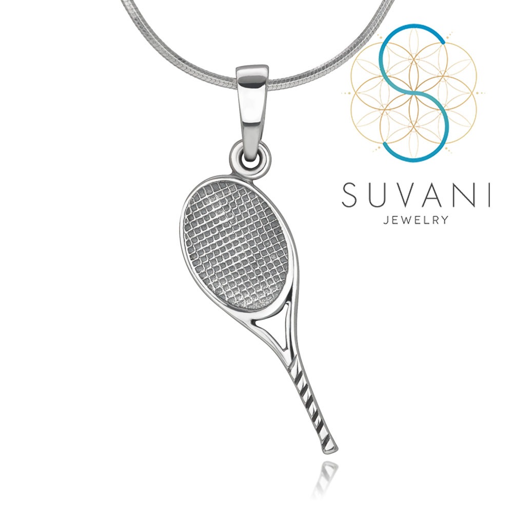 SUVANI เงินแท้ 92.5 % จี้ไม้เทนนิส สัญลักษณ์ของนักกีฬา จี้พร้อมสร้อยคอ เครื่องประดับเงินแท้