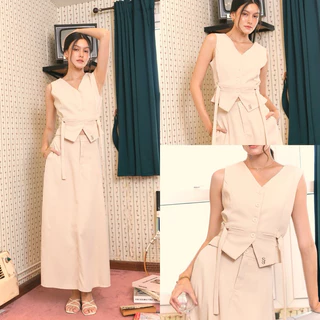 Swana.ss - Lullaby vest set XS-2XL 🤎🤎 เซตกั้กรูดข้าง + กระโปรงยาว