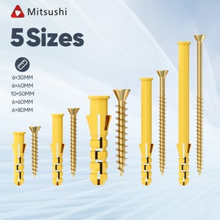 Mitsushi พุกพลาสติกพร้อมสกรู สำหรับงานยึดผนังคอนกรีตและ Drywall