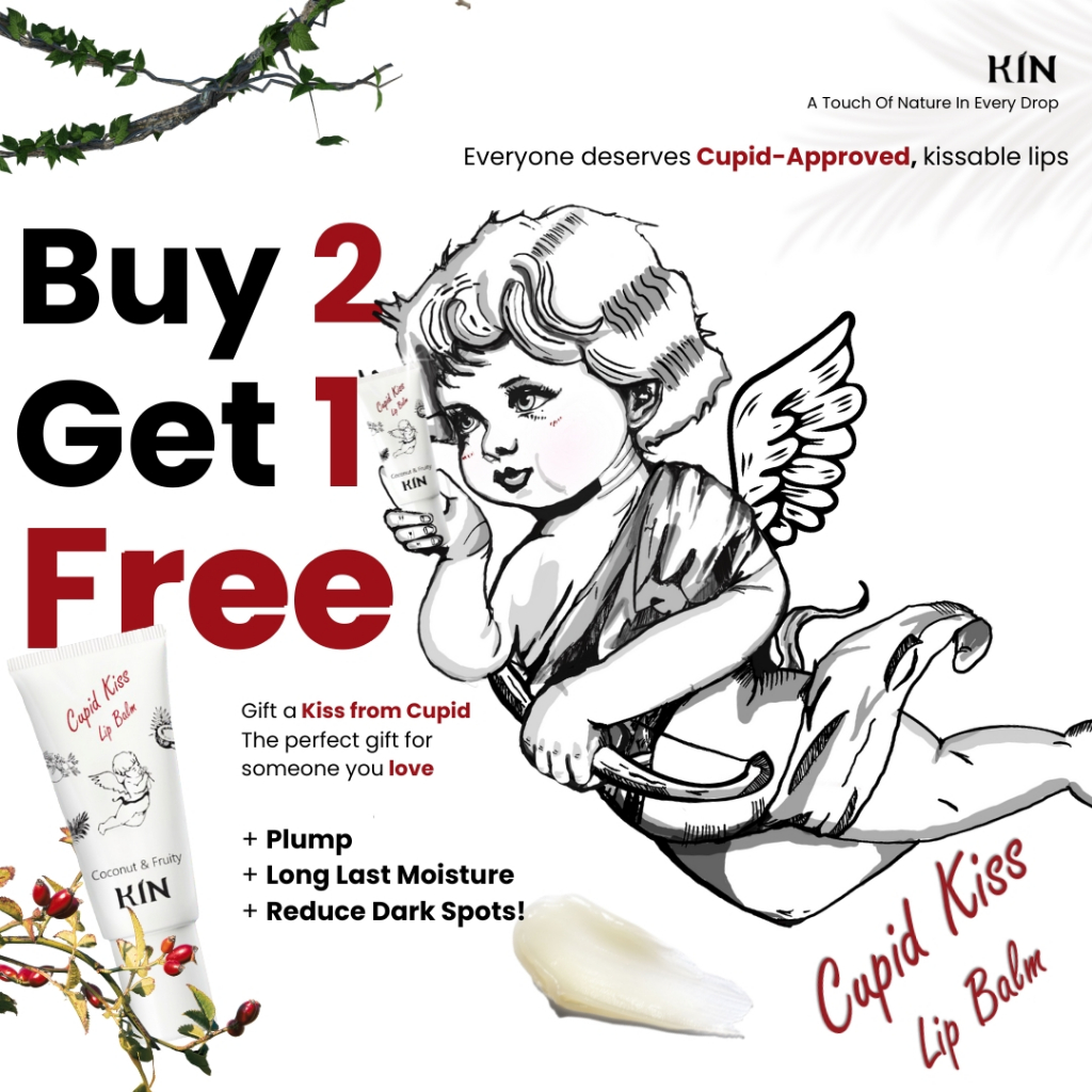 Buy 2 Get 1 Free - KIN Cupid Kiss Lip Balm Coconut & Fruity 8g or KIN Summer Memories Hand Cream 30m