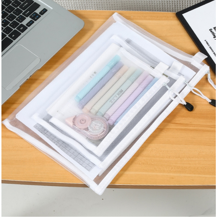 กระเป๋าใส่ปากกา ผ้าตาข่ายใส ขนาด A6 A5 A4 สําหรับนักเรียน - รูปที่ 7