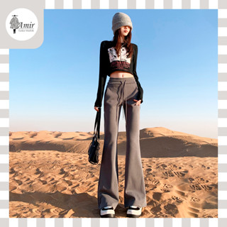 ❤️กางเกงขากระดิ่งผู้หญิง กางเกงลำลอง กางเกงเอวสูง กางเกงขายา…