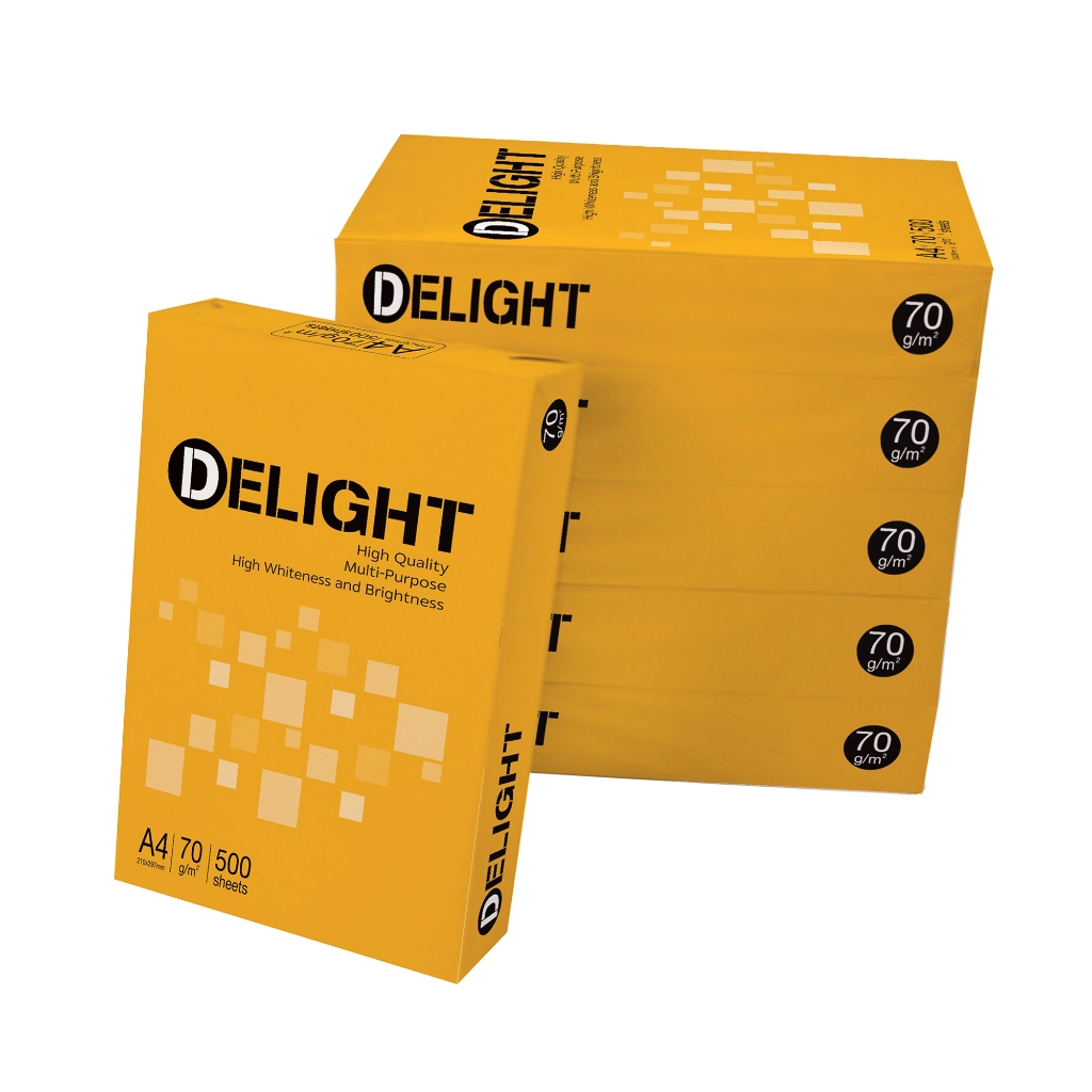 HomePro กระดาษถ่ายเอกสาร IDEA BY SCGP DELIGHT 70 แกรม A4 5 รีม ต่อ แพ็ก