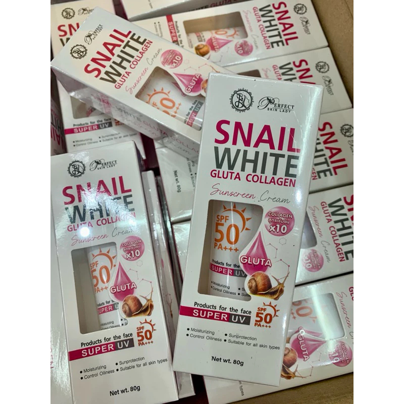 perfect skin lady SNAIL WHITE GLUTA COLLAGEN Sunscreen Cream กันแดดสเนล 80g