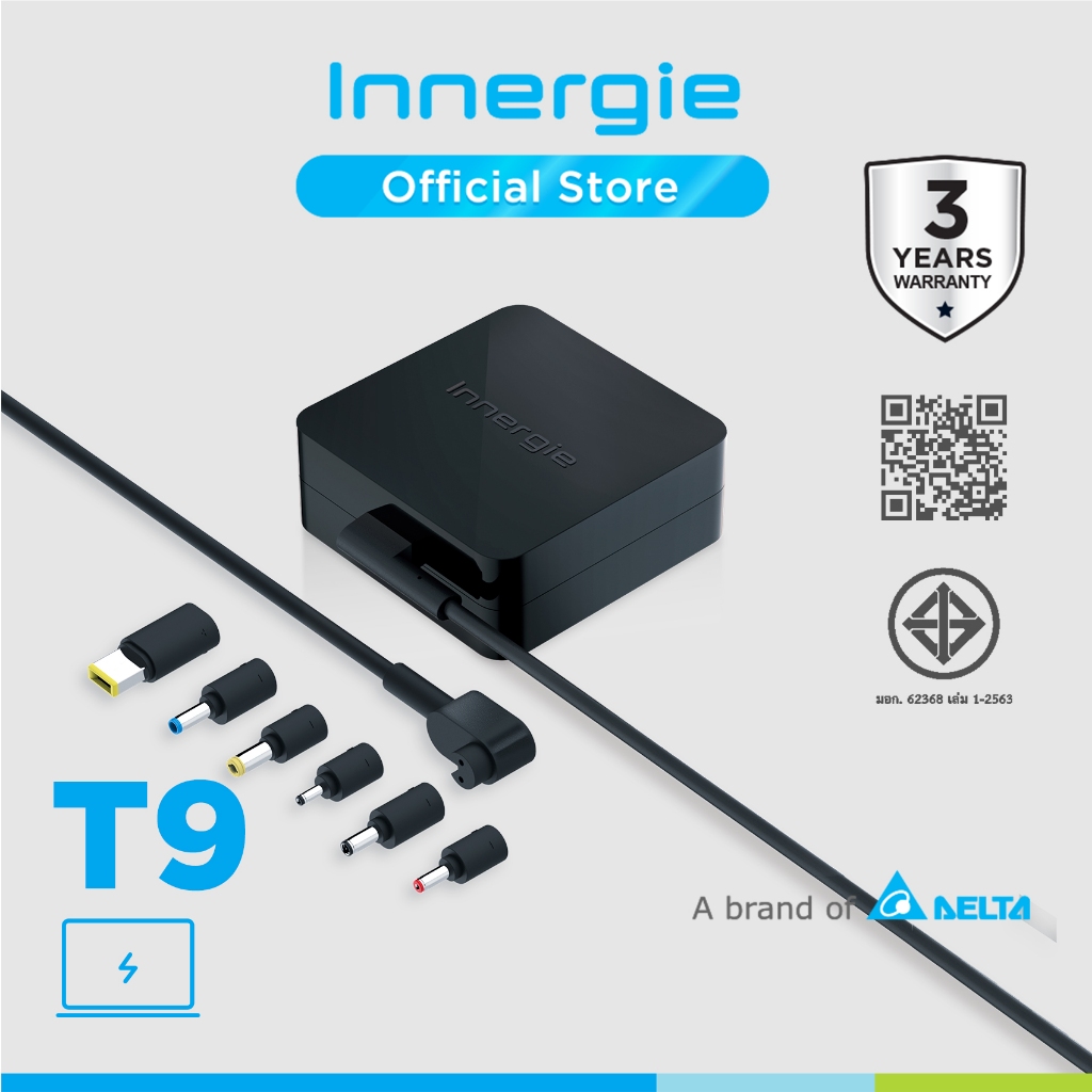 Innergie T9 - อะแดปเตอร์สำหรับโน้ตบุ๊ค 90 วัตต์ (แถมฟรี C-VGA Adapter กดรับของแถมที่ add-on)