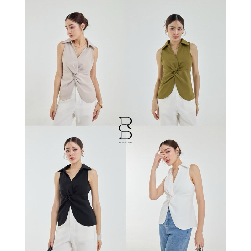 TWIST TOP เสื้อเเขนกุดไขว้หน้า