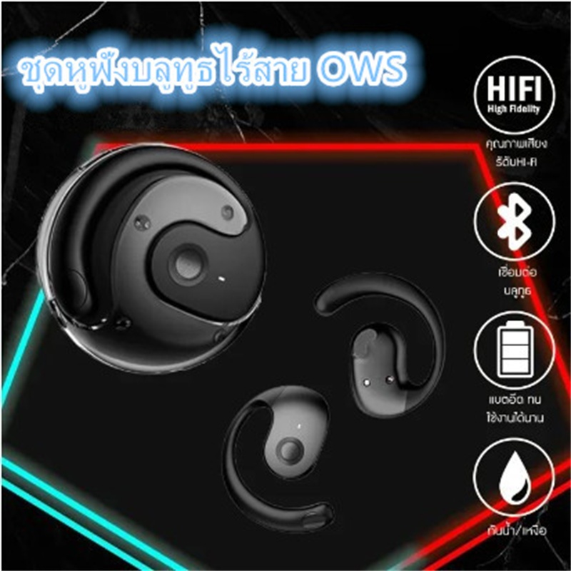 ชุดหูฟังบลูทูธไร้สายOWS Bluetooth 5.4 หูฟังไร้สาย Hi-Fi หูฟังสเตอริโอไร้สาย รองรับสมาร์ทโฟนทุกรุ่นสำหรับ iOS Android