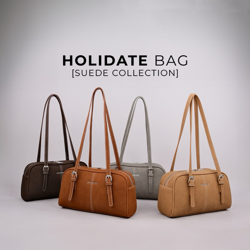 (ใส่โค้ด:20DD22 ลด200.-) Holidate Suede Bag กระเป๋าสะพายทรงหมอน หนังกลับ