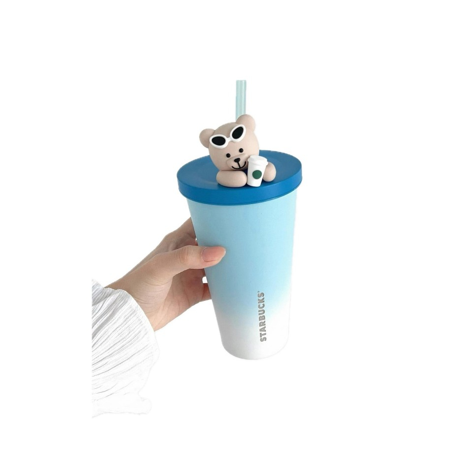 STARBUCKS 2024 Summer Seaside Series แก้วน้ำสเตนเลส พร้อมหลอดดูด 550 ml
