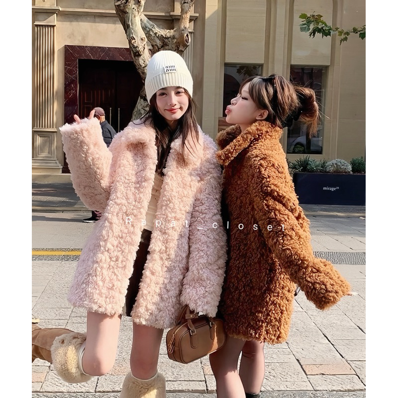 Rapat_closet🐻🦩Penny Fleece 🦩🐻พร้อมส่ง เสื้อกันหนาว เสื้อโค้ทตัวยาวขนกระเทียม