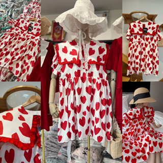 เดรสสั้นหัวใจแดง ปกทหารเรือ ป้ายypy อก42ยาว34