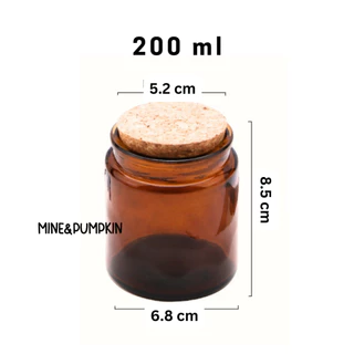【M&P】ขวดแก้ว กระปุกเปล่า ขนาด 100 / 200 ml ฝาไม้ก๊อก กระปุกใส่เทียน ใส่ของ ขวดโหล