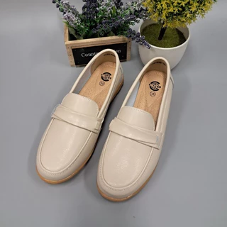 XX92-692 รองเท้าหนังหุ้มส้นผู้หญิงไซส์36-41มีหลายสีส้นเตี้ย+1ไซส์ ส้นแบน (1 นิ้ว หรือน้อยกว่า)