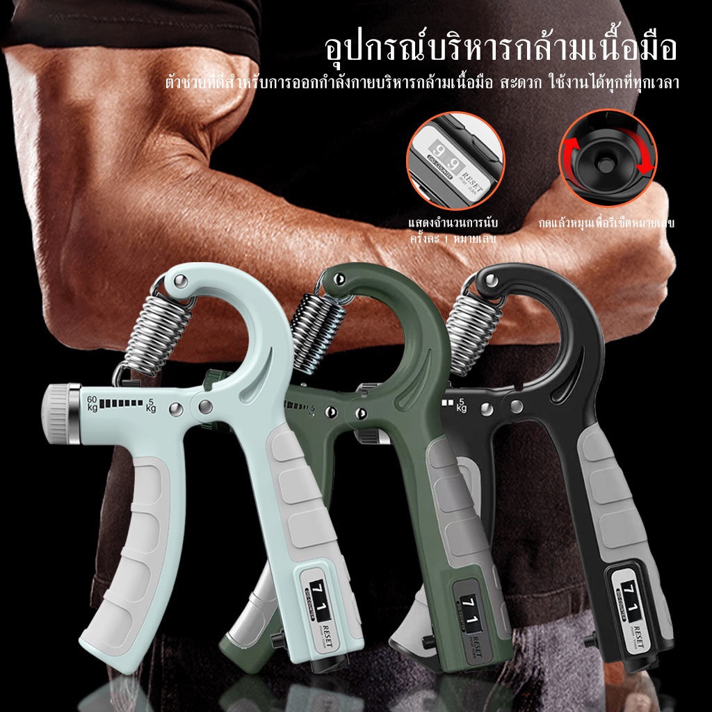 ที่บริหารข้อมือ [สปริงเหล็กแท้] ปรับน้ำหนักได้ 60 KG.!! ที่บีบบริหารข้อมือ บีบบริหารมือ ที่บริหารนิ้ว มือบีบ บีบมือ