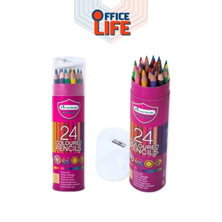 Master Art สีไม้ ดินสอสีไม้แท่งยาว 24สี/36สี ขนาด 3.3 มม. ฟรีกบเหลา+Care Bears Super Bright 12สี/24สีสุ่มลาย (1กระปุก )