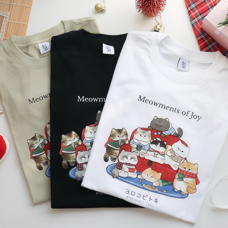 korulu Meowments of Joy | Basic T-Shirt เสื้อยืดสกรีนลาย คอตตอน Cotton USA เสื้อยืดลายแมว เสื้อทาสแม