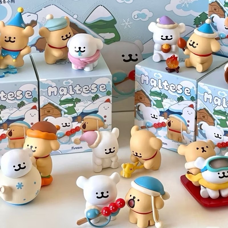 ( ใช้ส่วนลดแฟชั่นลด 30% ) แบบสุ่มMaltese Cuddly Moment Series น้องหมาถังหูลู่