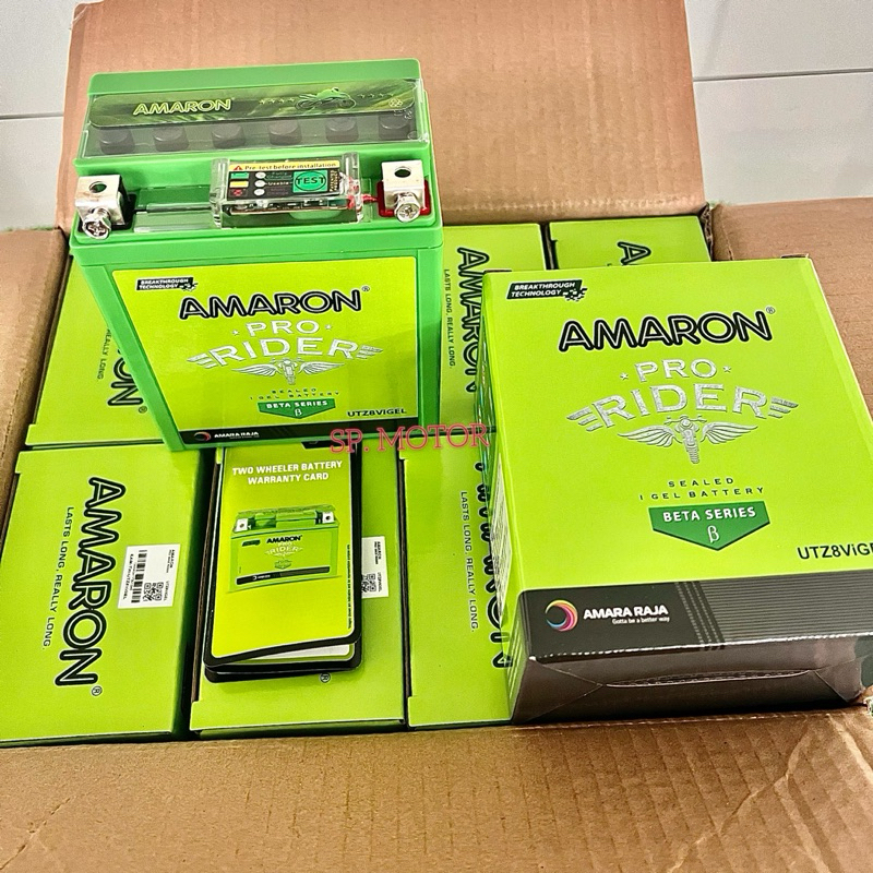 แบตเตอรี่มอเตอร์ไซค์AMARONแท้8แอมป์ UTZ 8Vigel 12V แบตเตอรี่เจล ใช้สำหรับรถรุ่นN-MAX,R3,VESPA