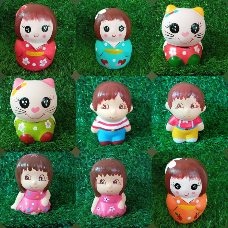 ตุ๊กตาเซรามิกดินเผา ปลูกเคราฦาษี  และไม้แขวนอื่น ๆ ส่งพร้อมเชือกแขวน สินค้าพร้อมส่งผลิตในไทย