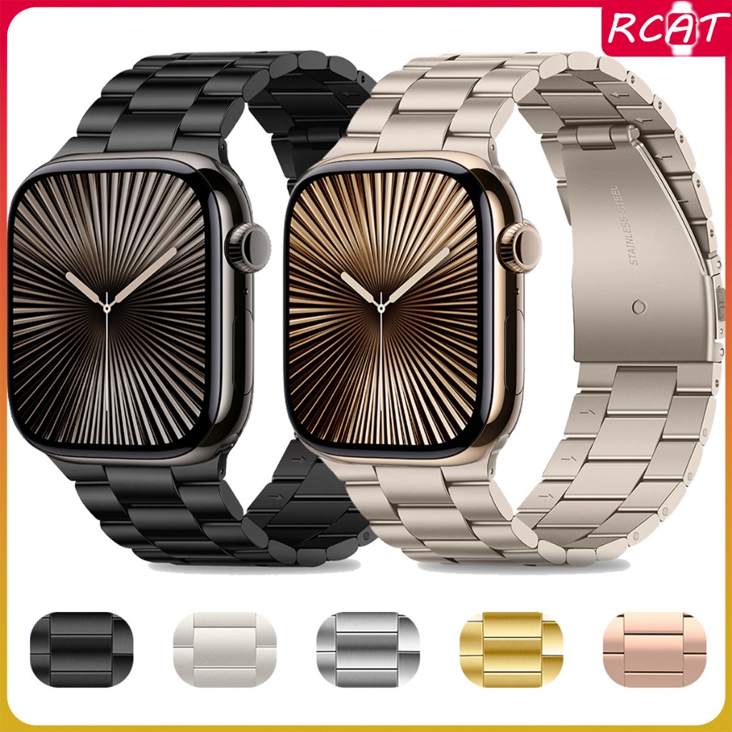 สแตนเลสสตีลสำหรับ for Apple Watch Ultra 3 2 49 มม.45 41 38 40 44 iWatch Series 11 10 9 8 7 6 SE 5 4 46/42 มม