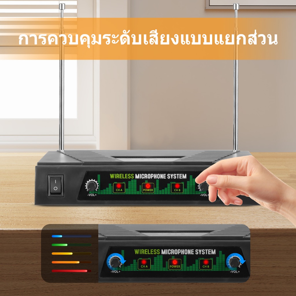 มโครโฟนไร้สาย มืออาชีพ คุณภาพเสียงสูง แกนข้าวสาลีนำเข้า ไมค์ พลาสติก ไมค์ไร้สาย wireless คาราโอเกะร้องเพลง