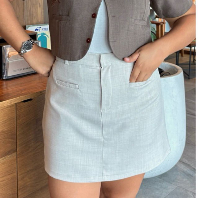 Luna Skirt กระโปรงกางเกงสาวอวบ เอวสูง เนื้อผ้าคุณภาพดี เก็บทรงสวย ราคา ถูกที่สุด ดีลบีเคเค แกลเลอรีภาพที่ 6