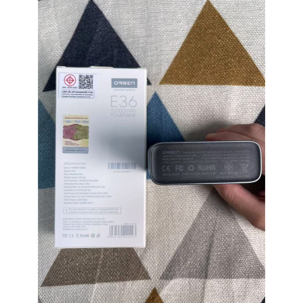 [ใช้โค้ด ลดเหลือ 423฿]ประกัน1ปี Orsen Eloop Power bank E36 12000mAh แบตสำรอง แบตเตอรี่สำรอง - รูปที่ 6