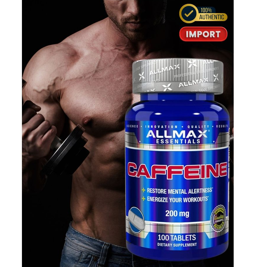 ALLMAX, Caffeine Pills, 200mg Sustained Energy & Pre - Workout Mental Focus, Fast Absorbing & Vegan