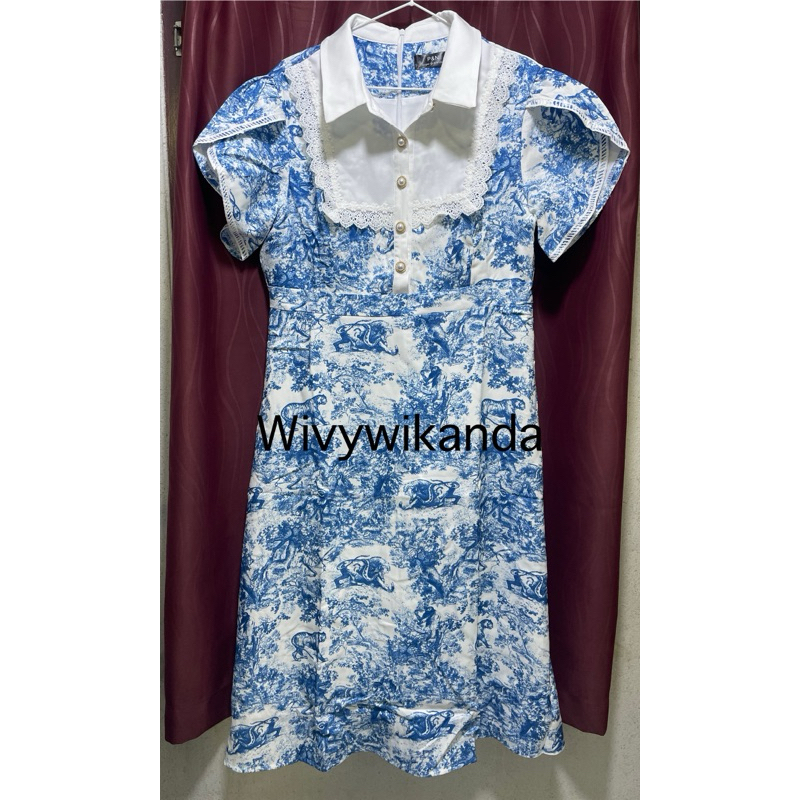 ชุดเดรสลายฟ้า งานป้าย P&N ขนาด 3XL