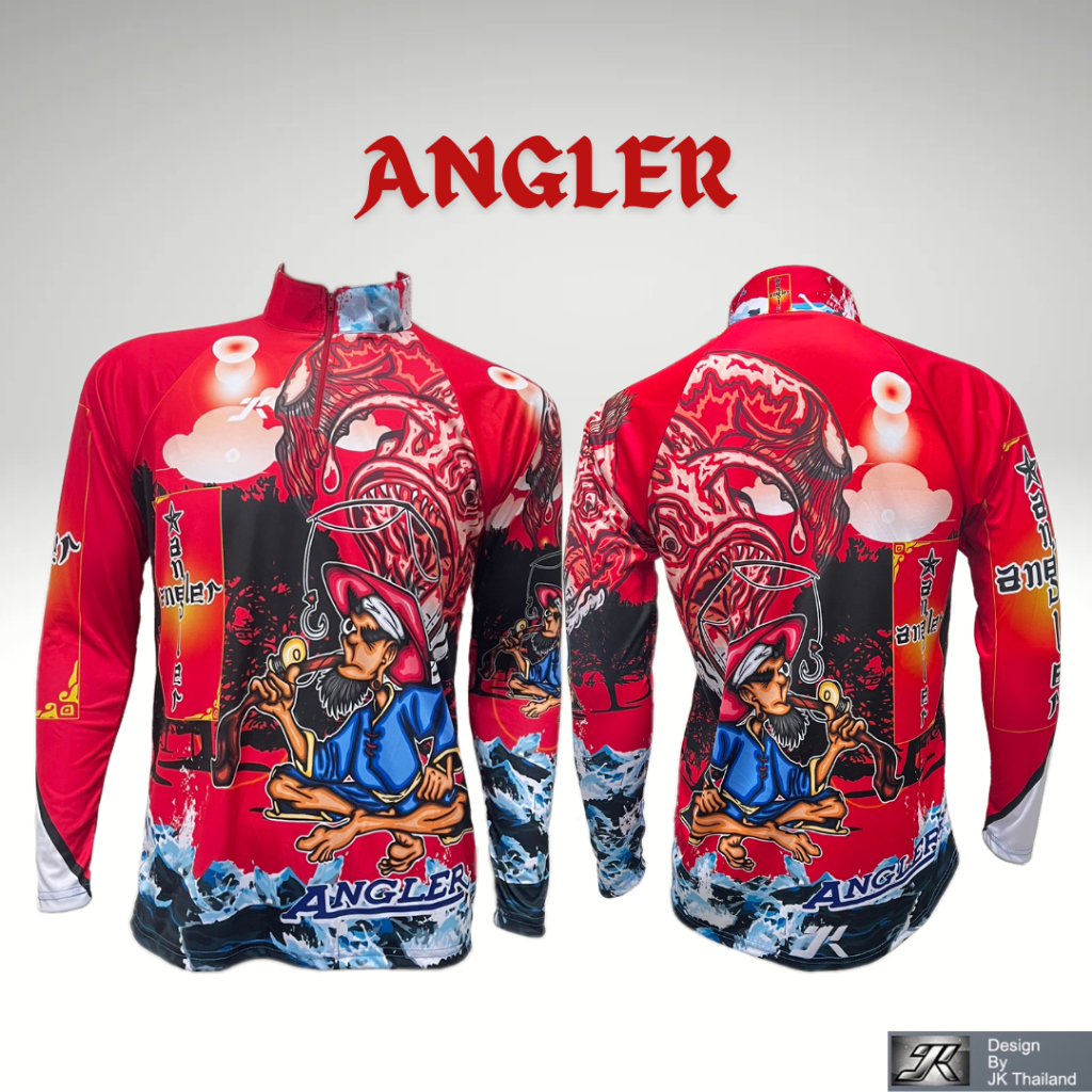 JK Thailand เสื้อตกปลา ANGLER ป้องกันรังสี UV 80% แห้งเร็ว
