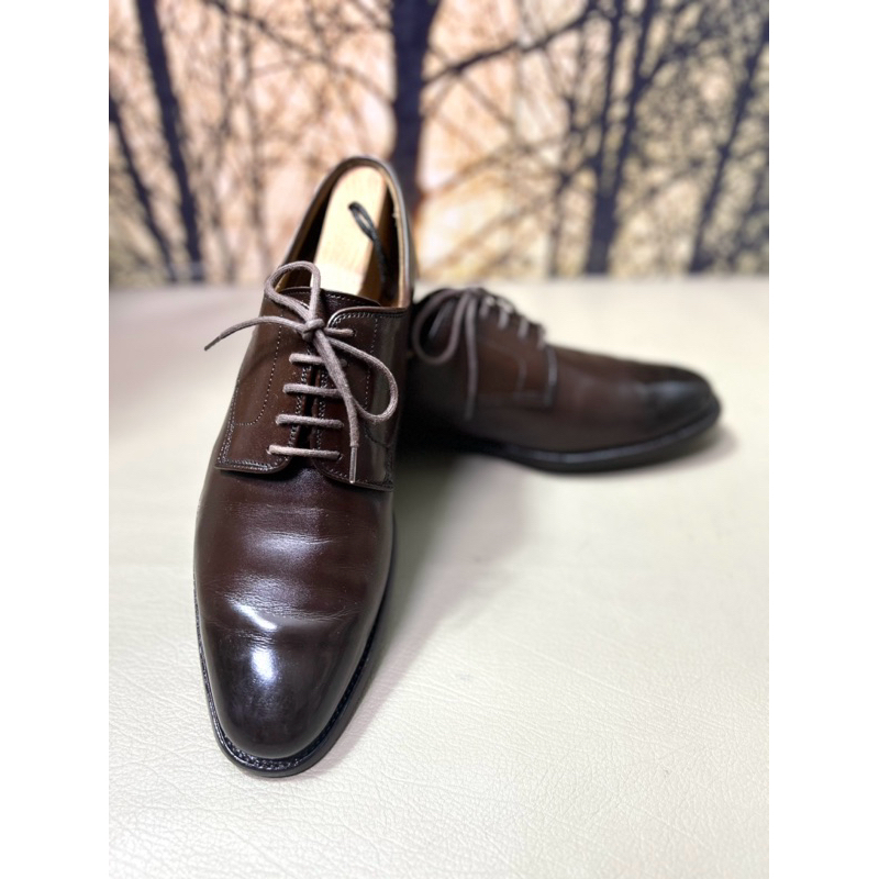 crockett & jones brown calfskin shoes city rubber sole ( used)